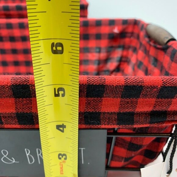 Rae Dunn Christmas Holiday Basket Set Home Gift Caddy Snacks Organize Red Check - Picture 10 of 10